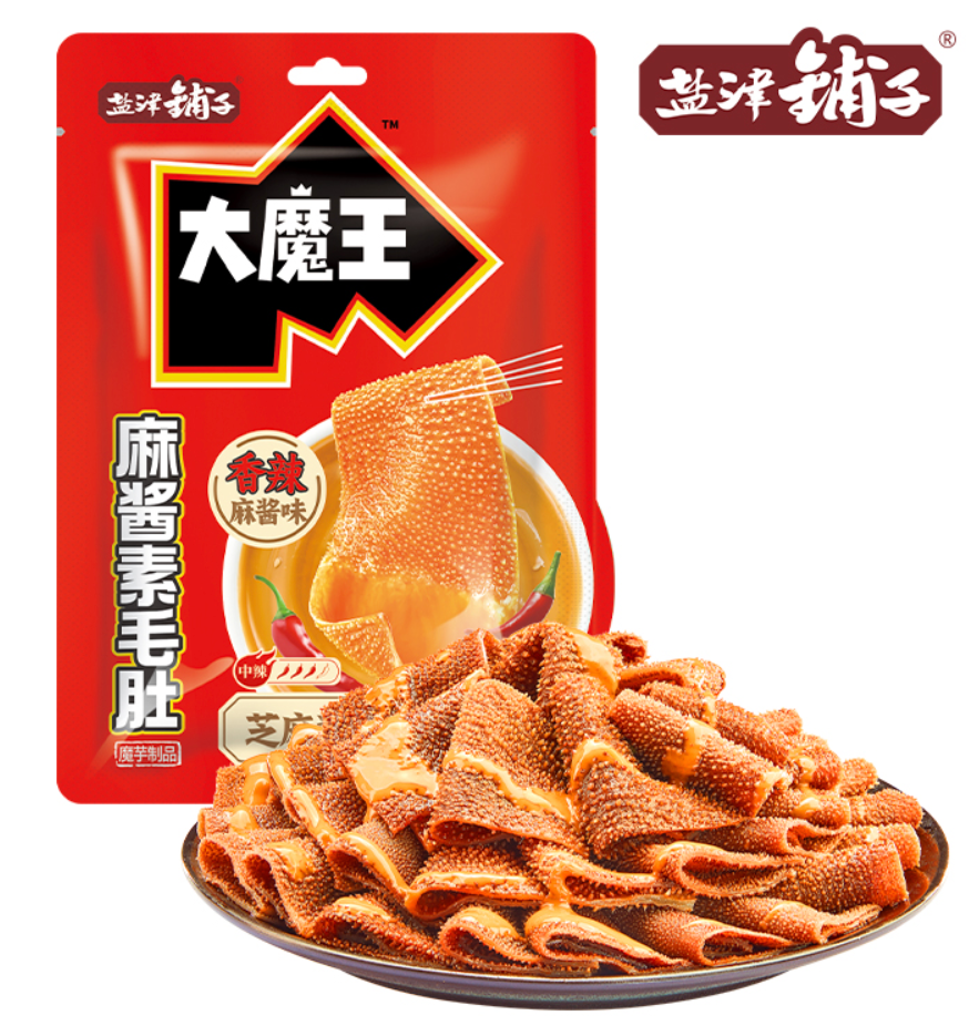 200g大魔王麻酱素毛肚(香辣麻酱味 )Big Devil Vegetarian Tripe with Sesame Sauce (Spicy Sesame Sauce Flavor)