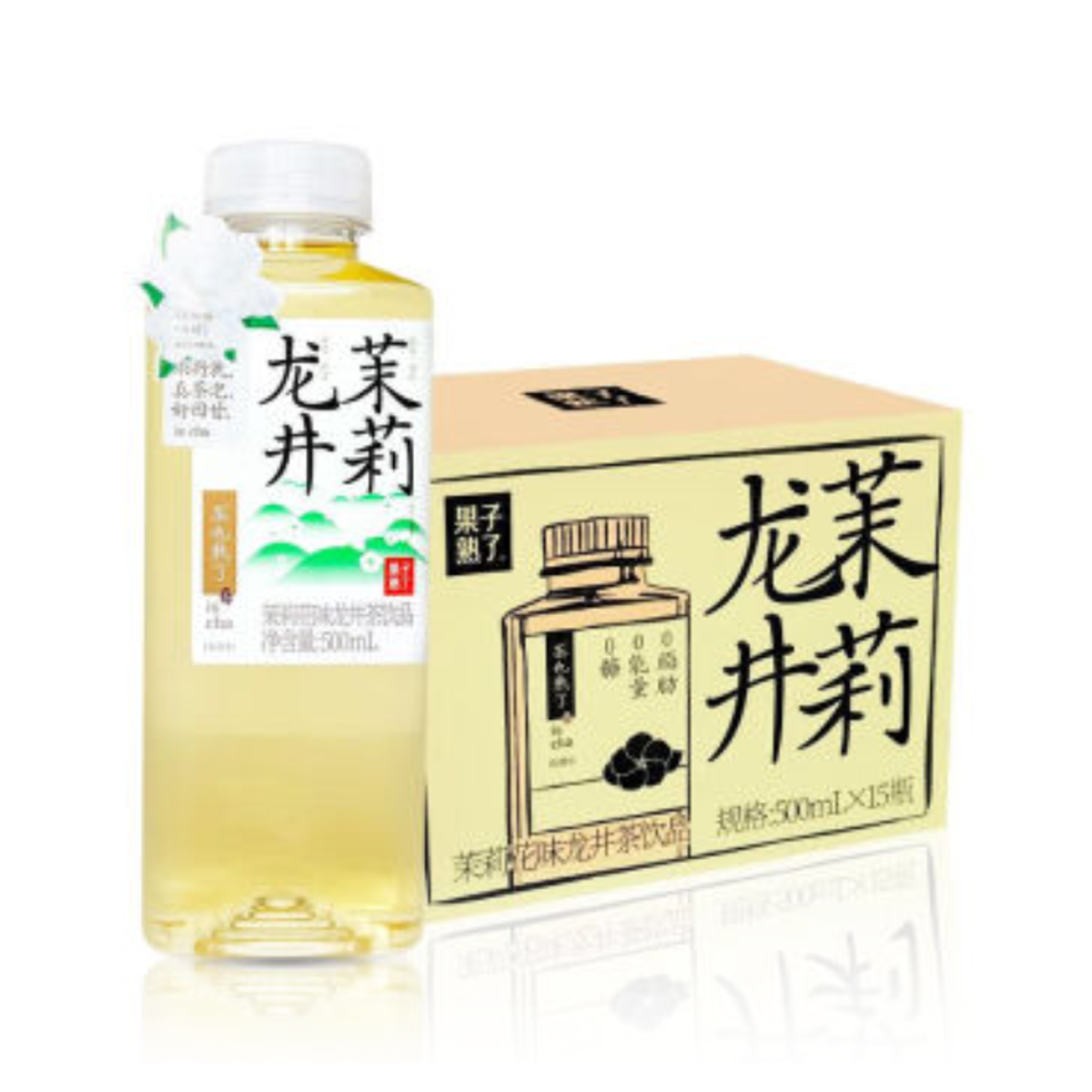 果子熟了茉莉龙井 500ml*15 Guozishule Jasmine Longjing Unsweetened Tea