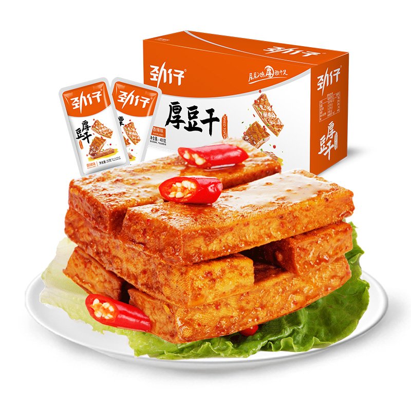劲仔厚豆干400g-香辣味 Jinzai Thick Dried Tofu 400g-Spicy Flavor