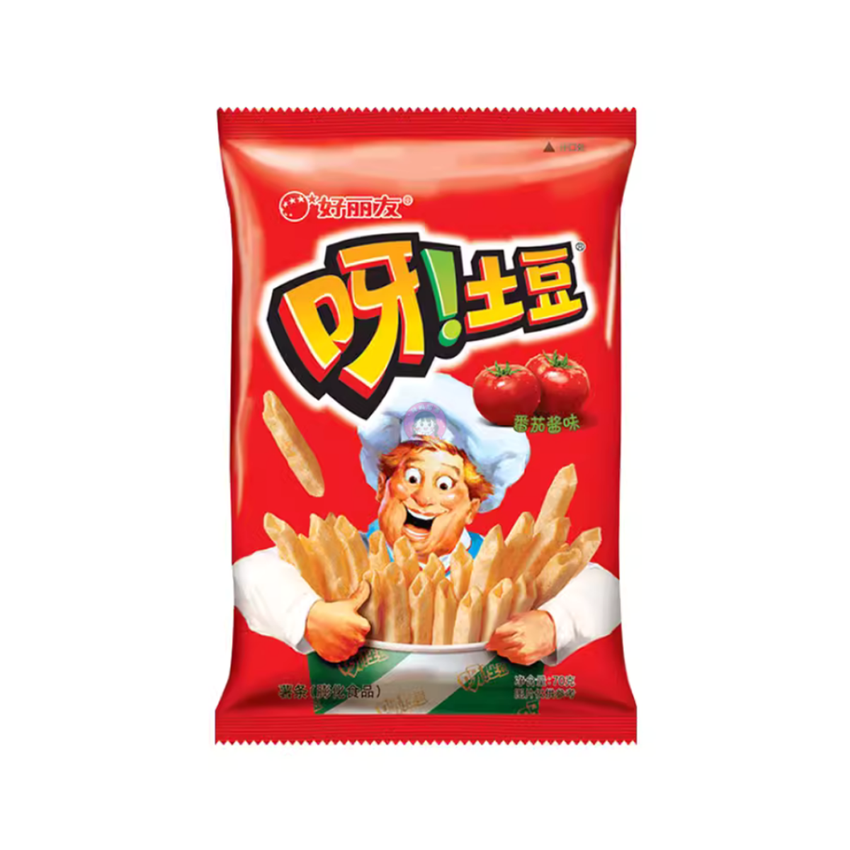 好丽友呀!土豆(番茄酱味)*70g Orion Ah! Riwai (te kakara ketchup)