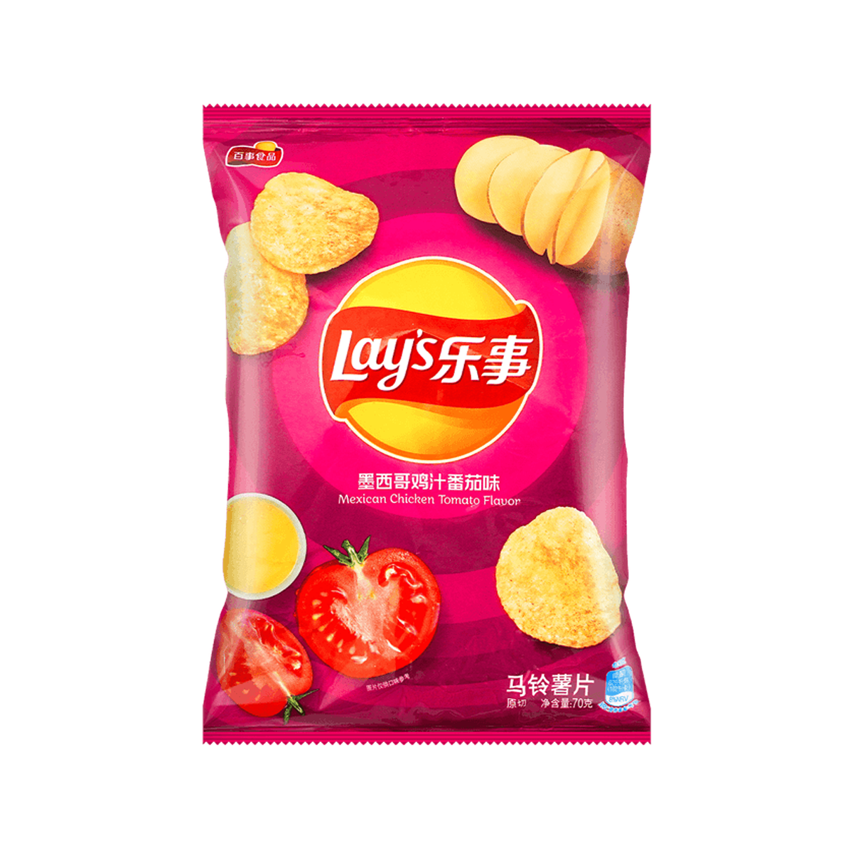 乐事墨西哥鸡汁番茄味70g Lay's Mexican Chicken Broth Tomato Flavor Potato Chips