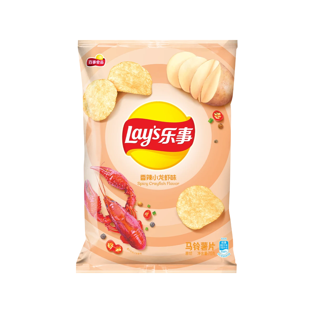 乐事香辣小龙虾味70g Lay's Spicy Crawfish Flavor Potato Chips