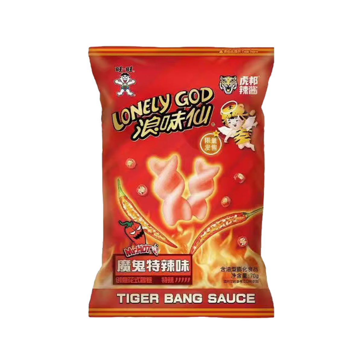 *已过期 旺旺浪味仙虎邦辣酱70g LiangWeiXian Potato Rolls (Extra Spicy)