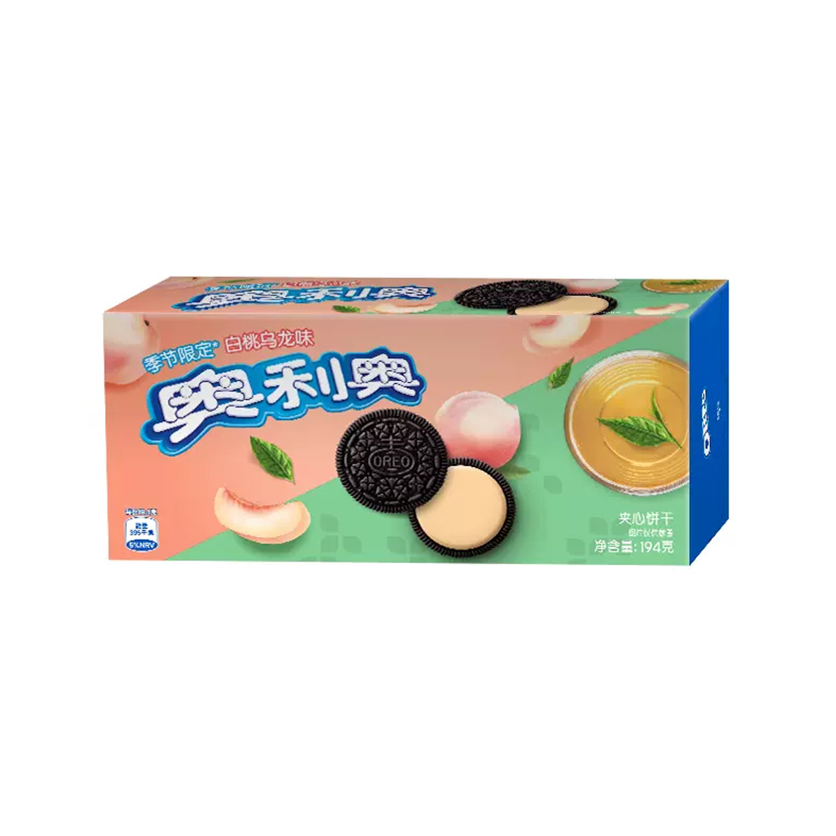 奥利奥白桃乌龙味饼干194g Oreo Sandwich Pihikete White Peach Oolong Flavor