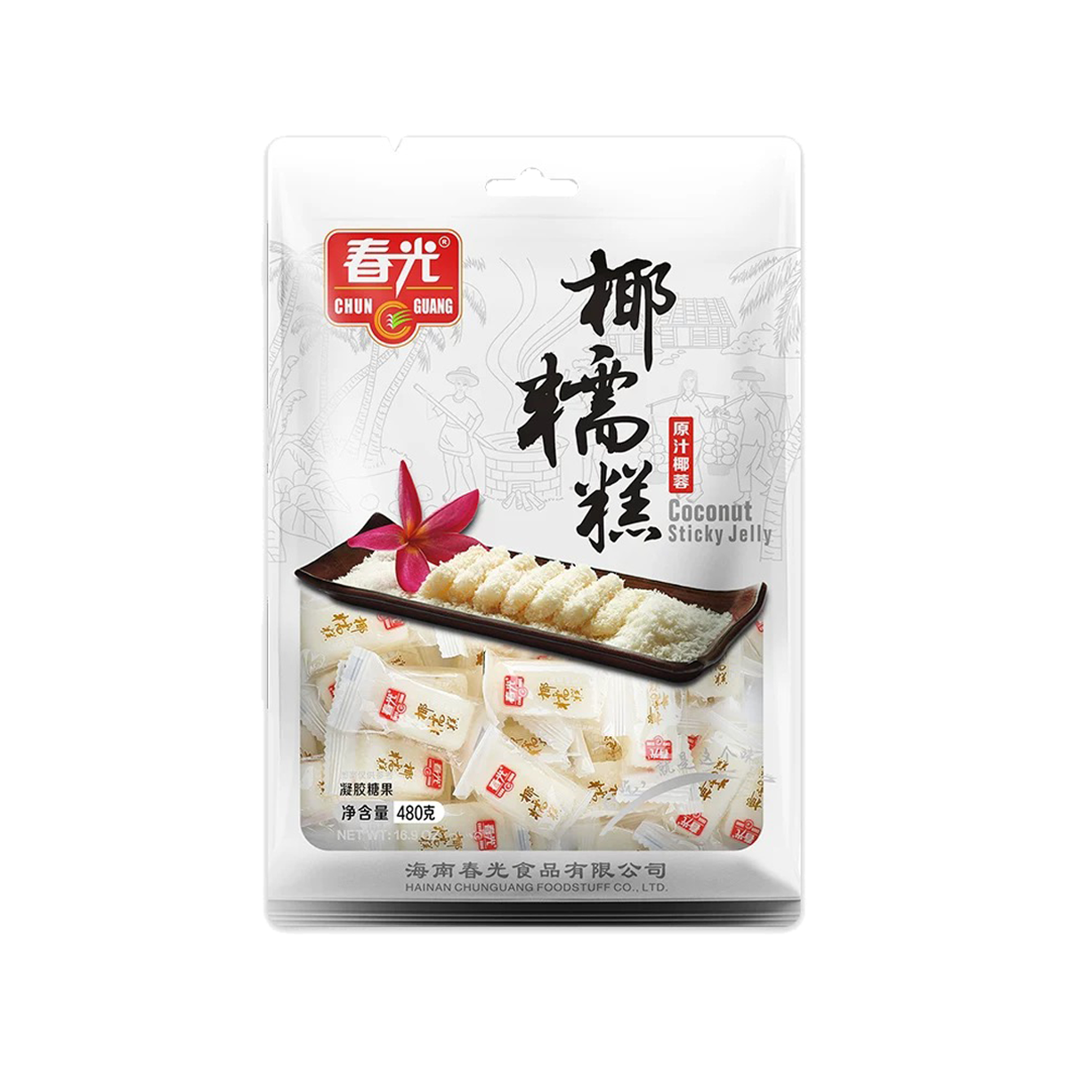 春光椰糯糕(凝胶糖果)Chun Guang Coconut Sticky Jelly
