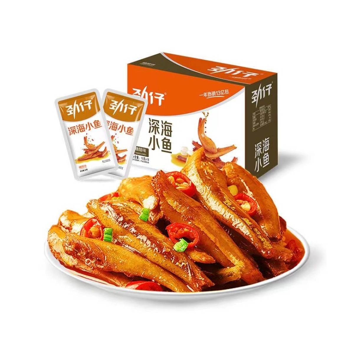 劲仔深海小鱼糖醋味(20g*12)Jinzai ika reka me te kawa iti