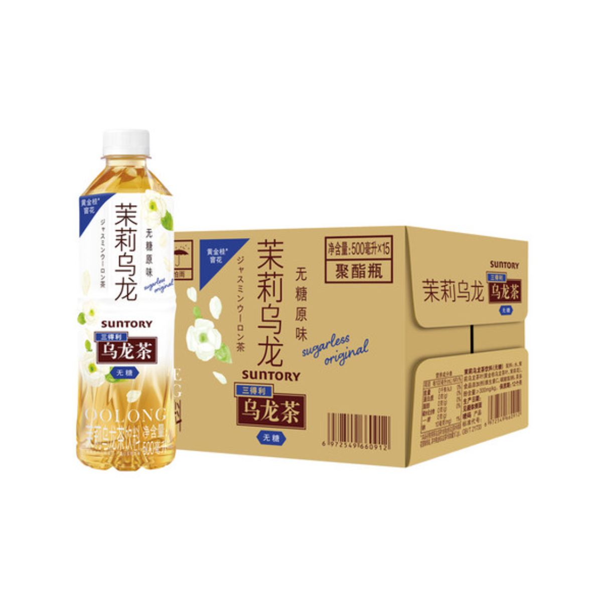 三得利茉莉乌龙茶(无糖原味)500ml*15 SUNTORY Jasmine Oolong Tea (Kare he reka)