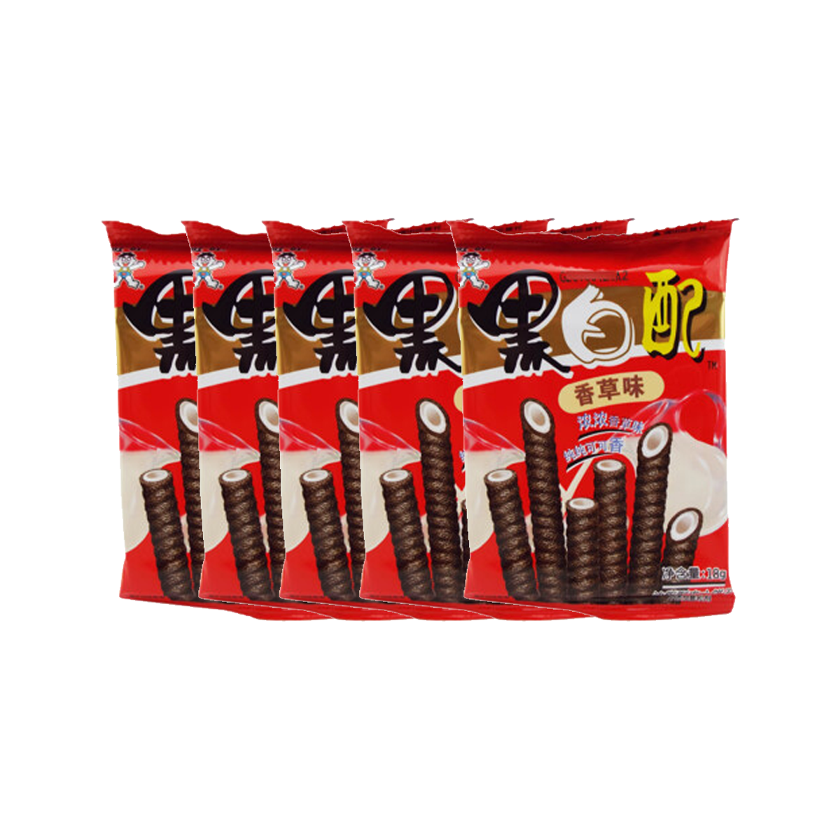旺旺黑白配-香草五连包 16g*5 Wangwang Pihikete(Vanilla flavored)