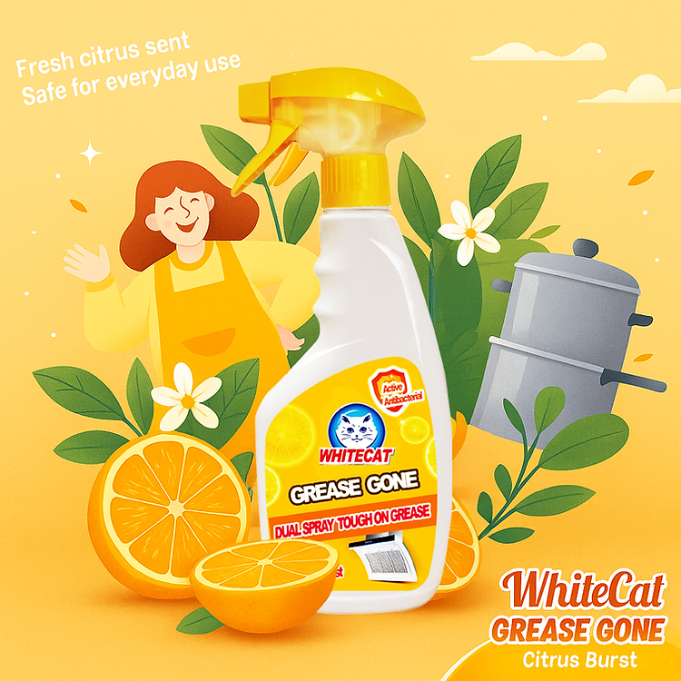 白猫厨房重油净多效清洁喷剂 500ml Whitecat Multipurpose Kitchen Cleaning Spray 500ml