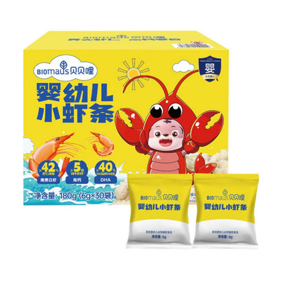 BIOmaus 贝贝哩婴幼儿小虾条180g(6g*30) Baby and Toddler Shrimp Sticks