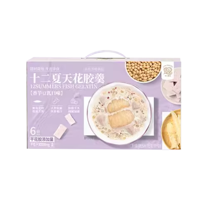 十二夏天花胶羹香芋豆乳口味252克x6碗/盒 12SUMMERS FISH GELATIN (Taro Soy Milk Flavor)