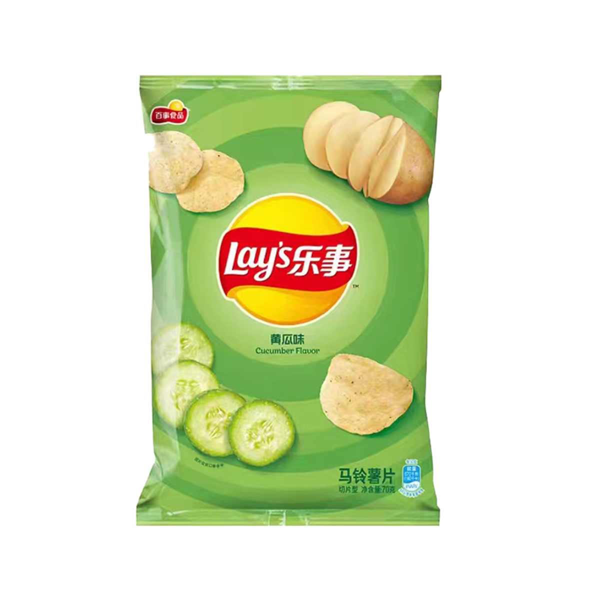 乐事清新清爽黄瓜味马铃薯片*70g Lay's Cucumber Flavor Potato Chips