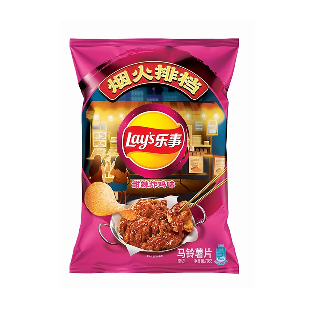 乐事甜辣炸鸡味70g Lay's Jade Sweet and Spicy Fried Chicken Flavo Potato Chips