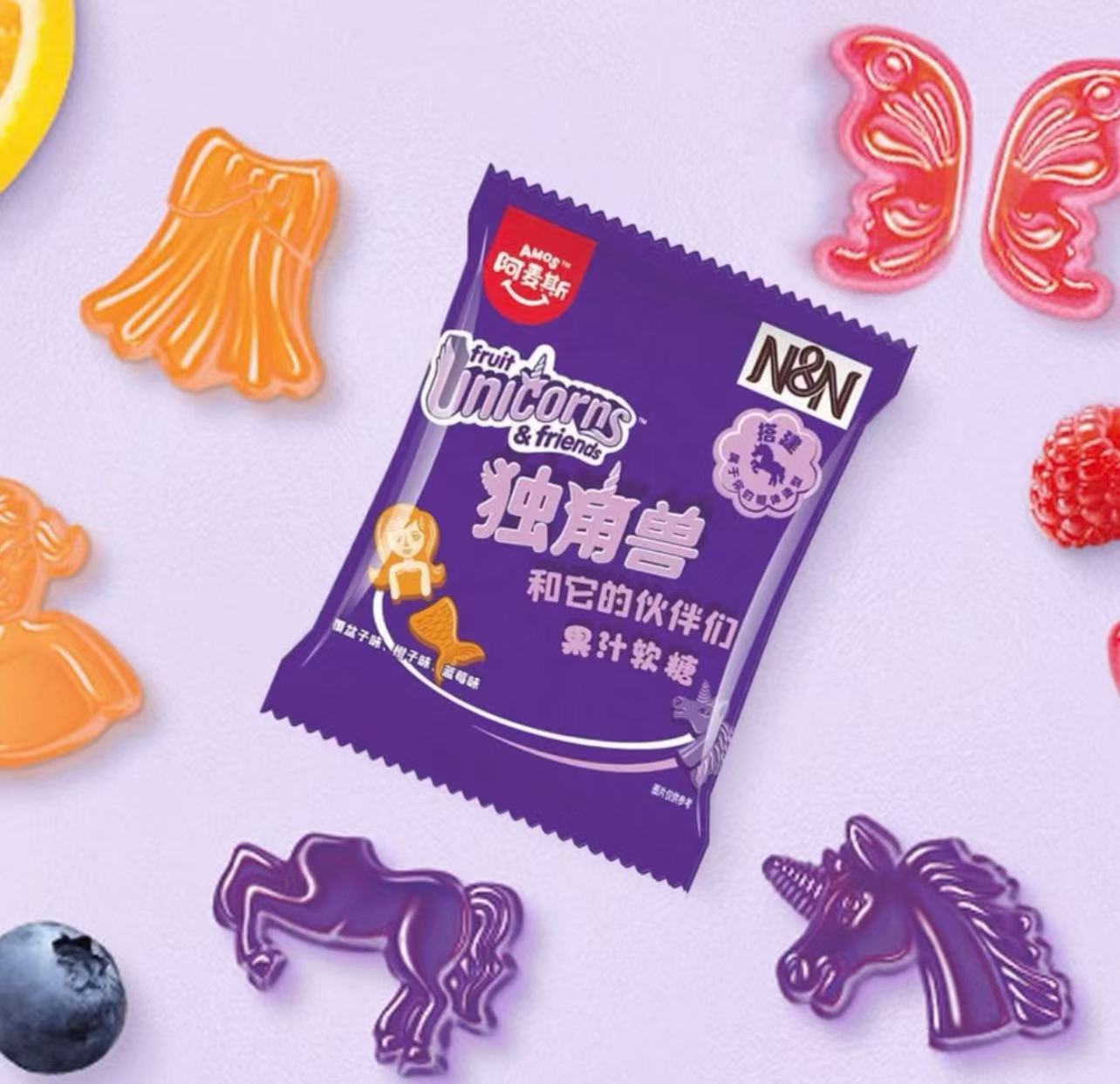 独角兽和它的伙伴们果汁软糖558g Amos Juice Gummy